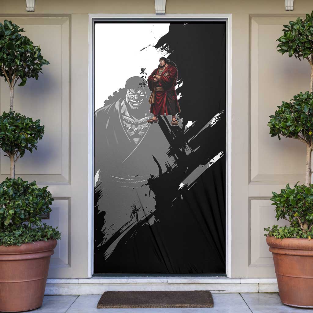 One Piece Blackbeard Door Cover Dark Emperor Ink Splash Graphic