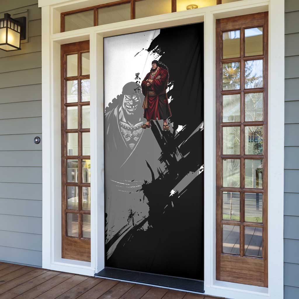 One Piece Blackbeard Door Cover Dark Emperor Ink Splash Graphic