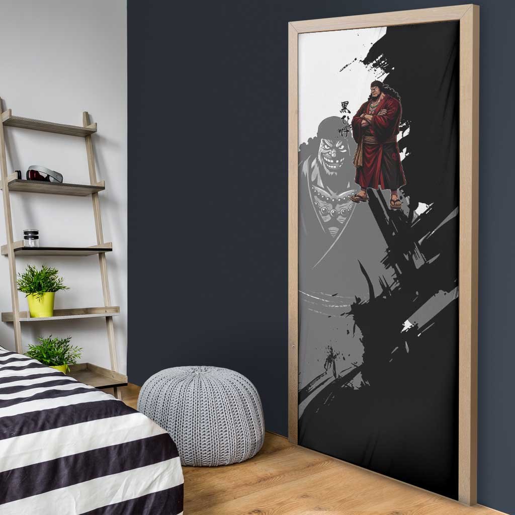 One Piece Blackbeard Door Cover Dark Emperor Ink Splash Graphic