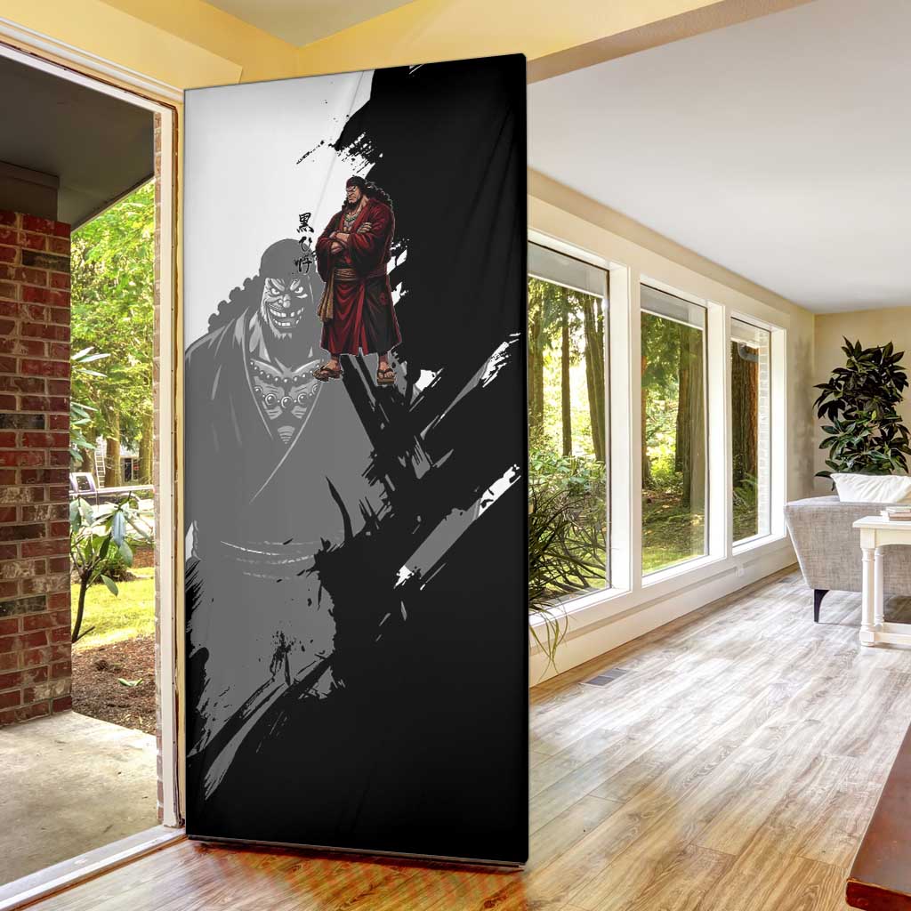 One Piece Blackbeard Door Cover Dark Emperor Ink Splash Graphic