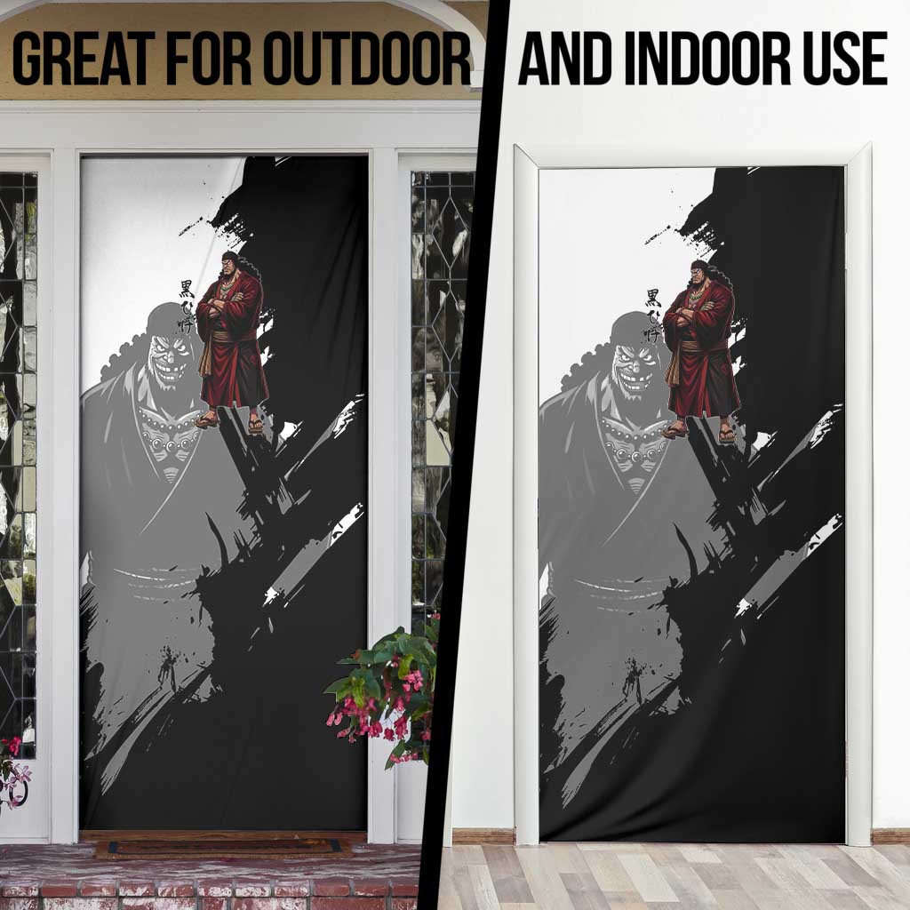One Piece Blackbeard Door Cover Dark Emperor Ink Splash Graphic