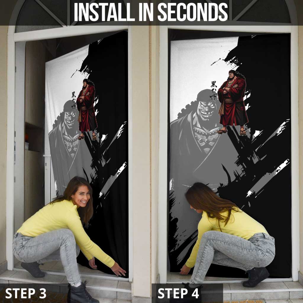 One Piece Blackbeard Door Cover Dark Emperor Ink Splash Graphic