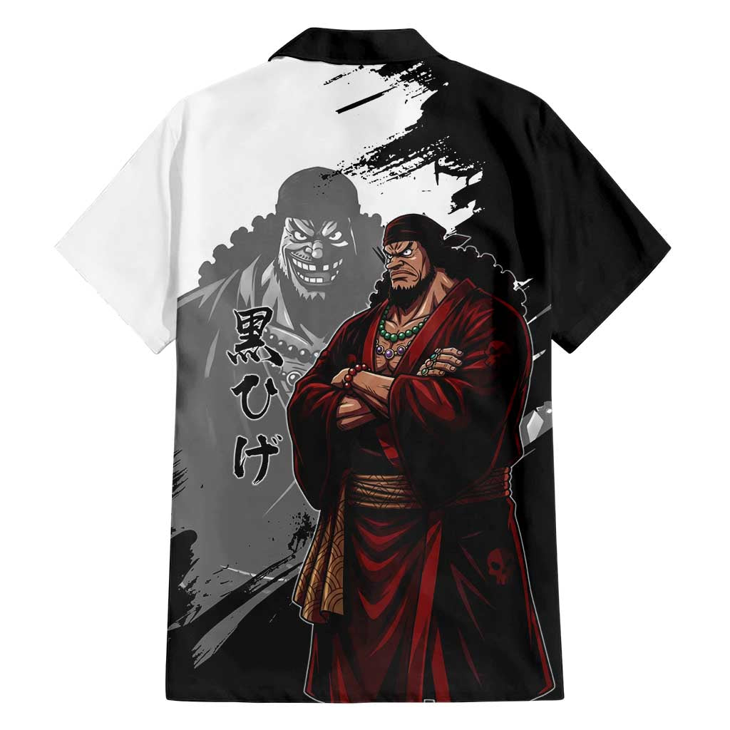 One Piece Blackbeard Family Matching Tank Maxi Dress and Hawaiian Shirt Dark Emperor Ink Splash Graphic