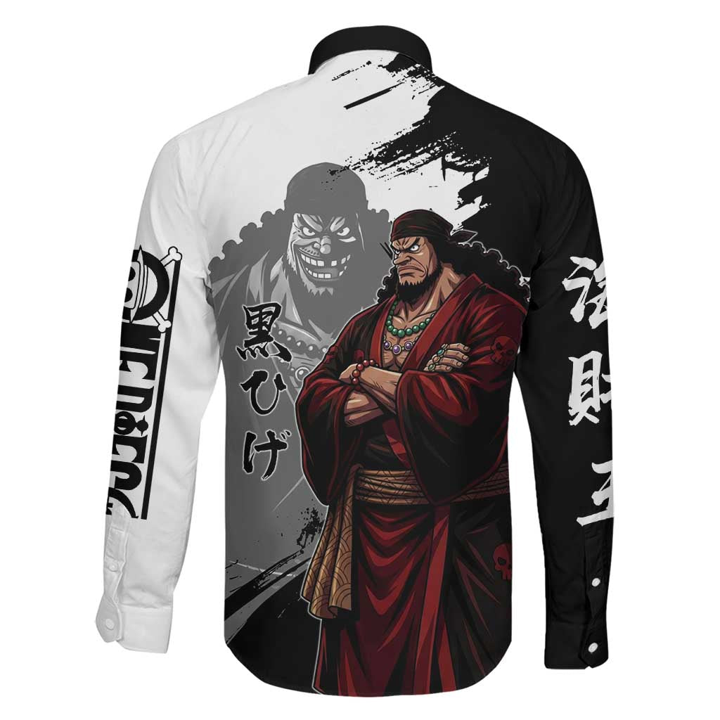One Piece Blackbeard Family Matching Tank Maxi Dress and Hawaiian Shirt Dark Emperor Ink Splash Graphic