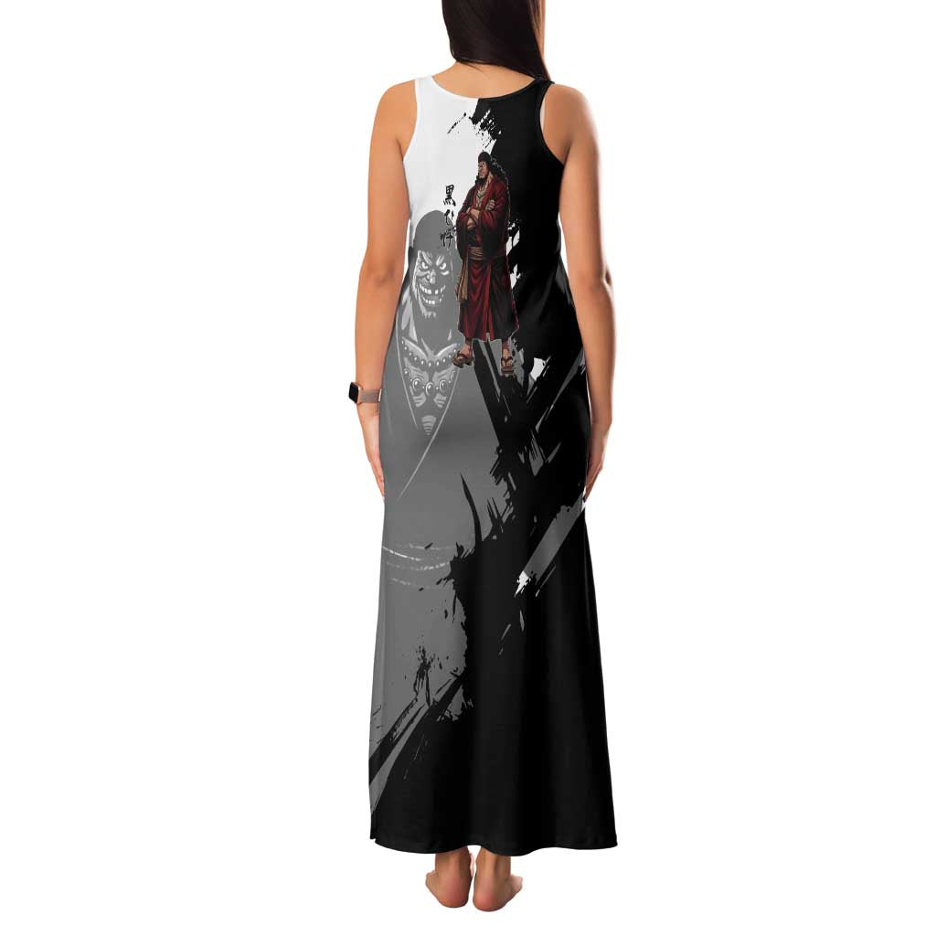 One Piece Blackbeard Family Matching Tank Maxi Dress and Hawaiian Shirt Dark Emperor Ink Splash Graphic