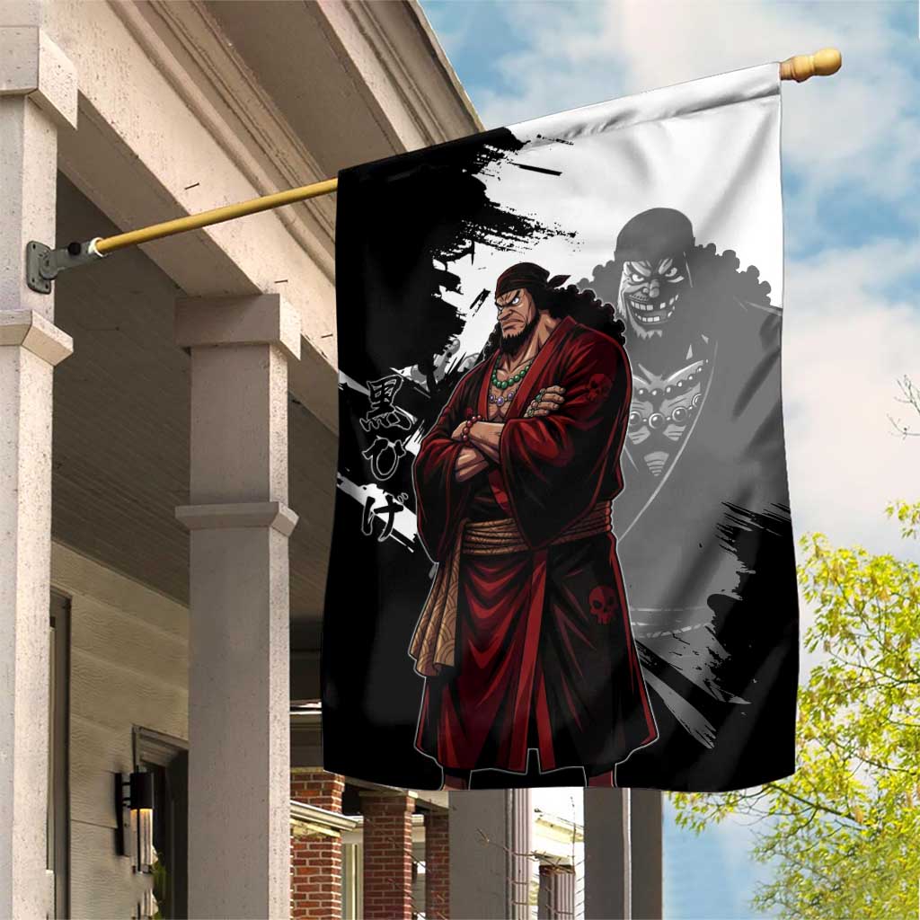 One Piece Blackbeard Garden Flag Dark Emperor Ink Splash Graphic