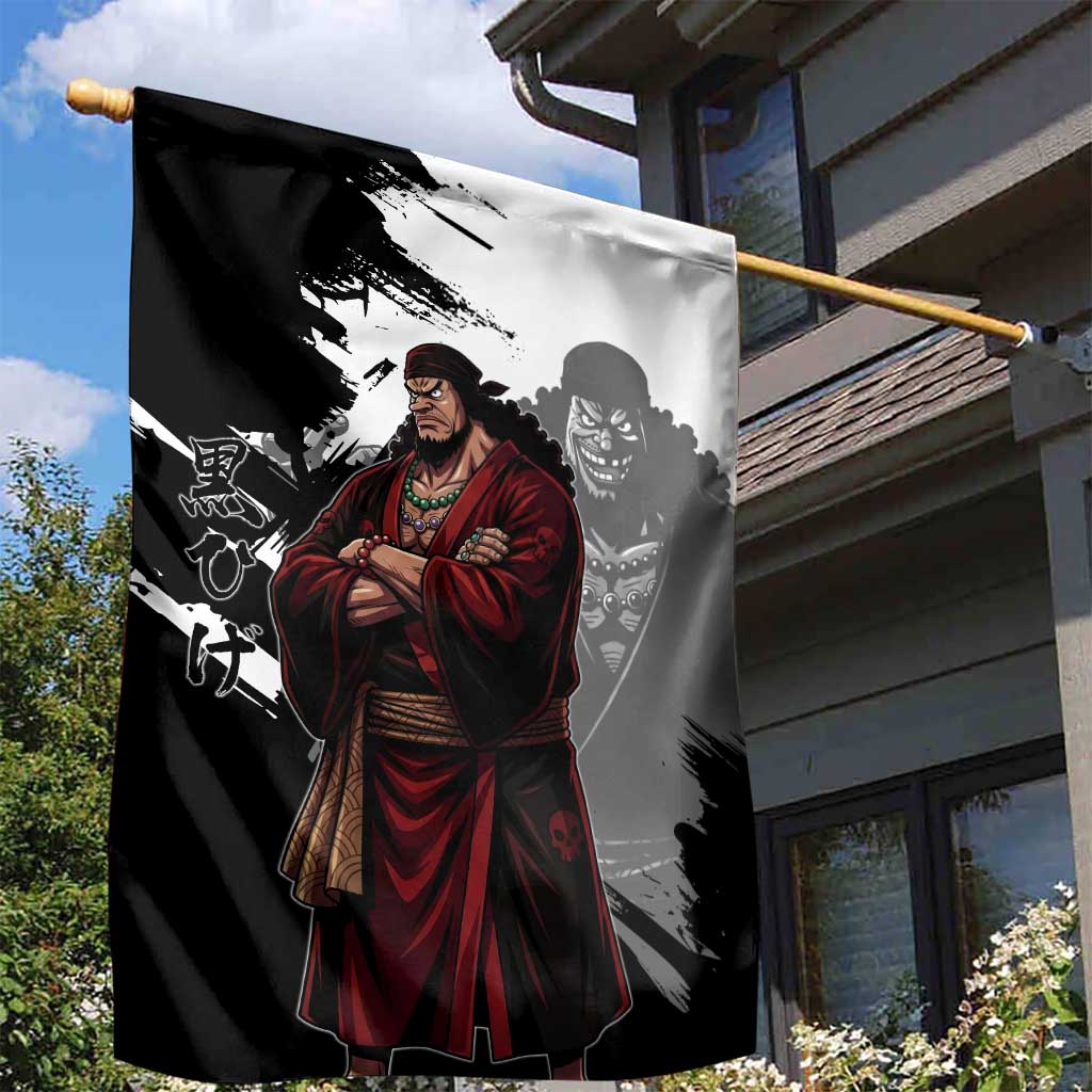 One Piece Blackbeard Garden Flag Dark Emperor Ink Splash Graphic