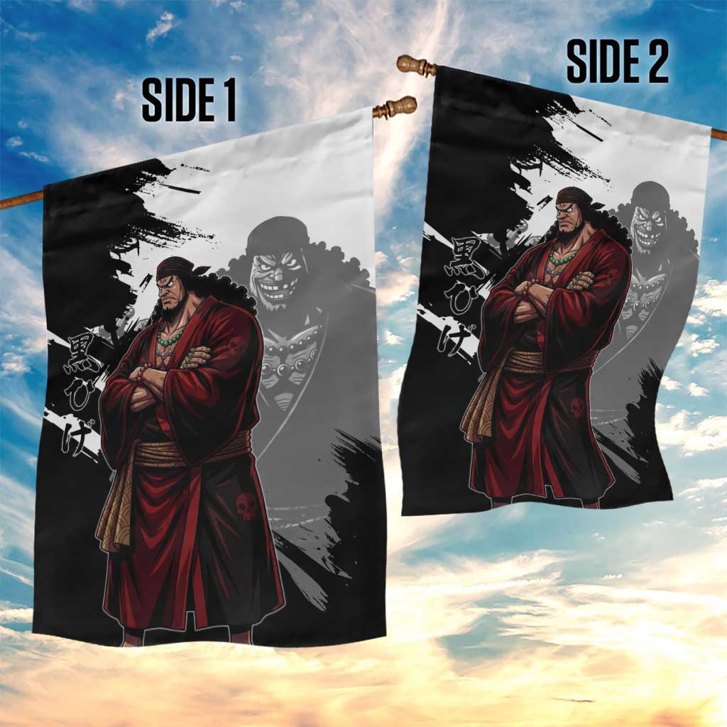 One Piece Blackbeard Garden Flag Dark Emperor Ink Splash Graphic