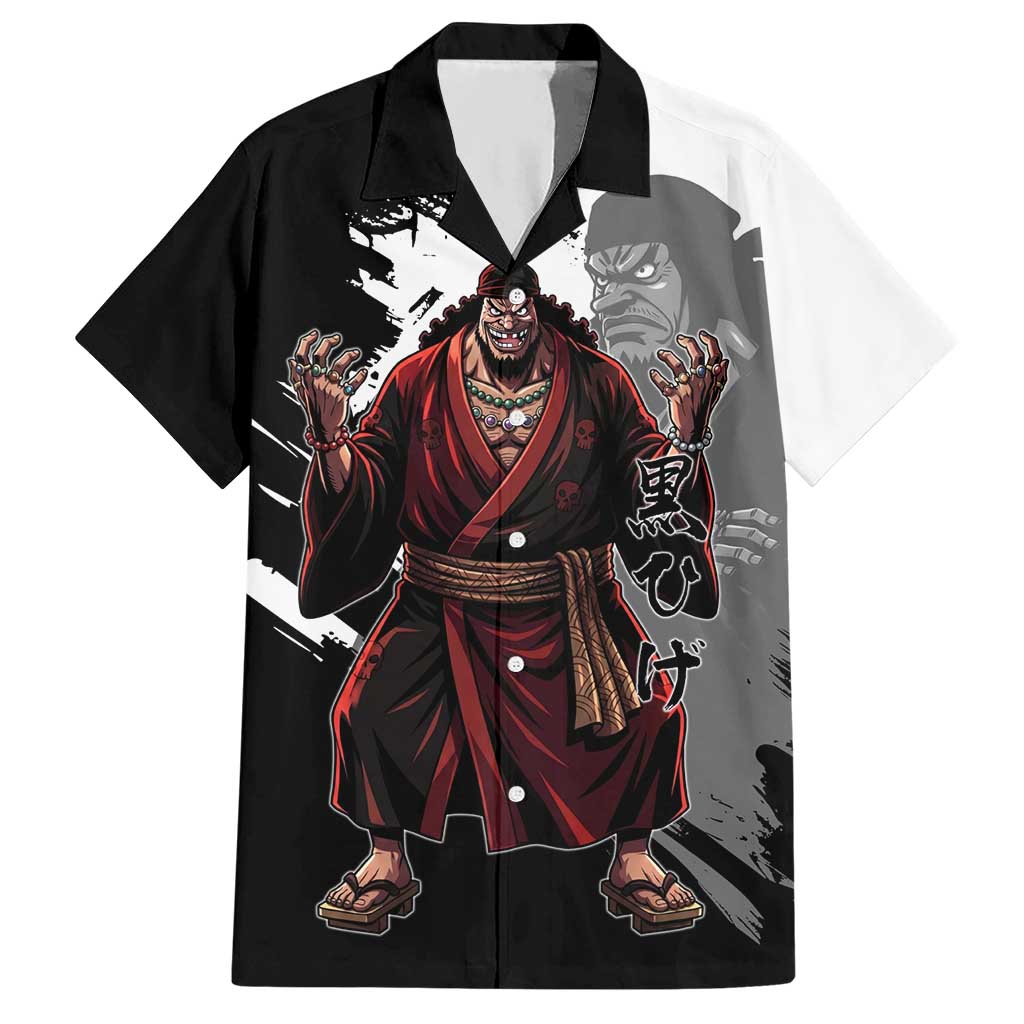 One Piece Blackbeard Hawaiian Shirt Dark Emperor Ink Splash Graphic