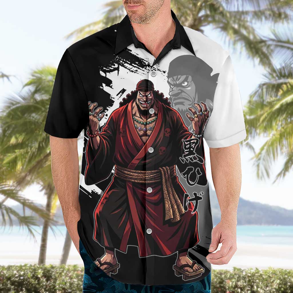 One Piece Blackbeard Hawaiian Shirt Dark Emperor Ink Splash Graphic