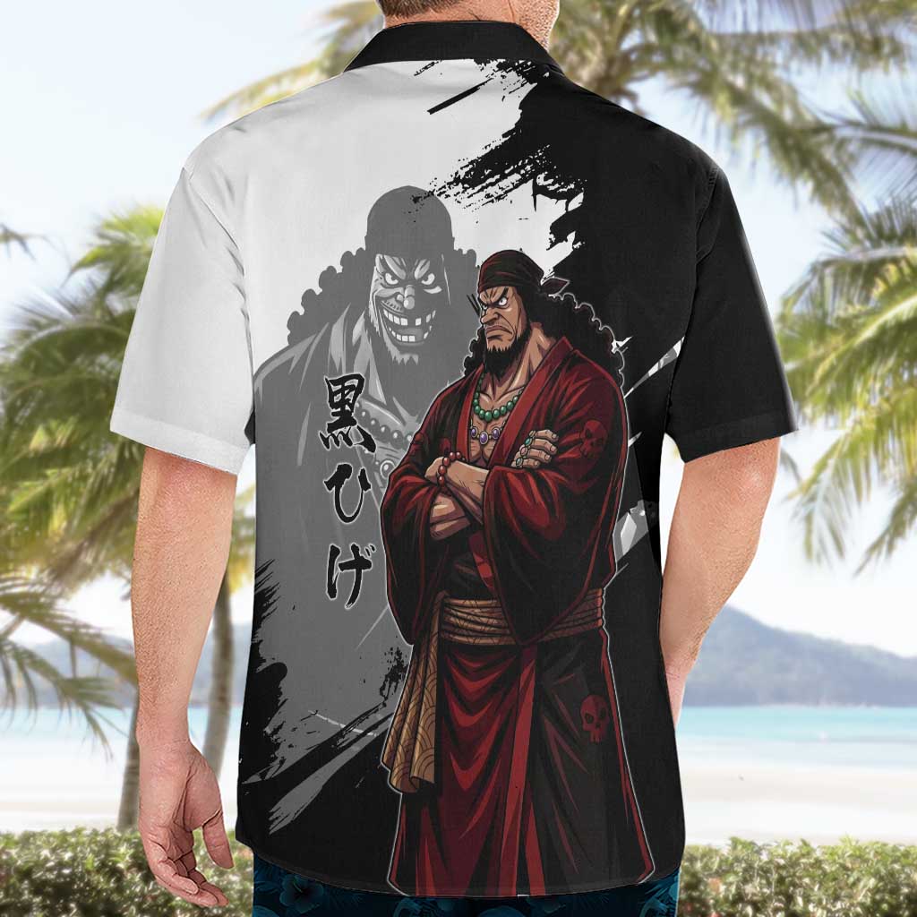 One Piece Blackbeard Hawaiian Shirt Dark Emperor Ink Splash Graphic