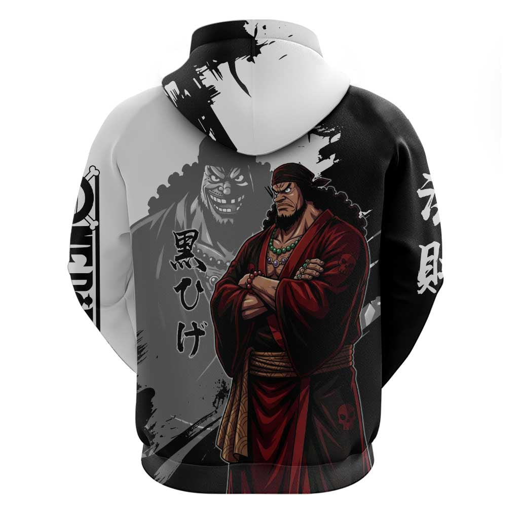 One Piece Blackbeard Hoodie Dark Emperor Ink Splash Graphic
