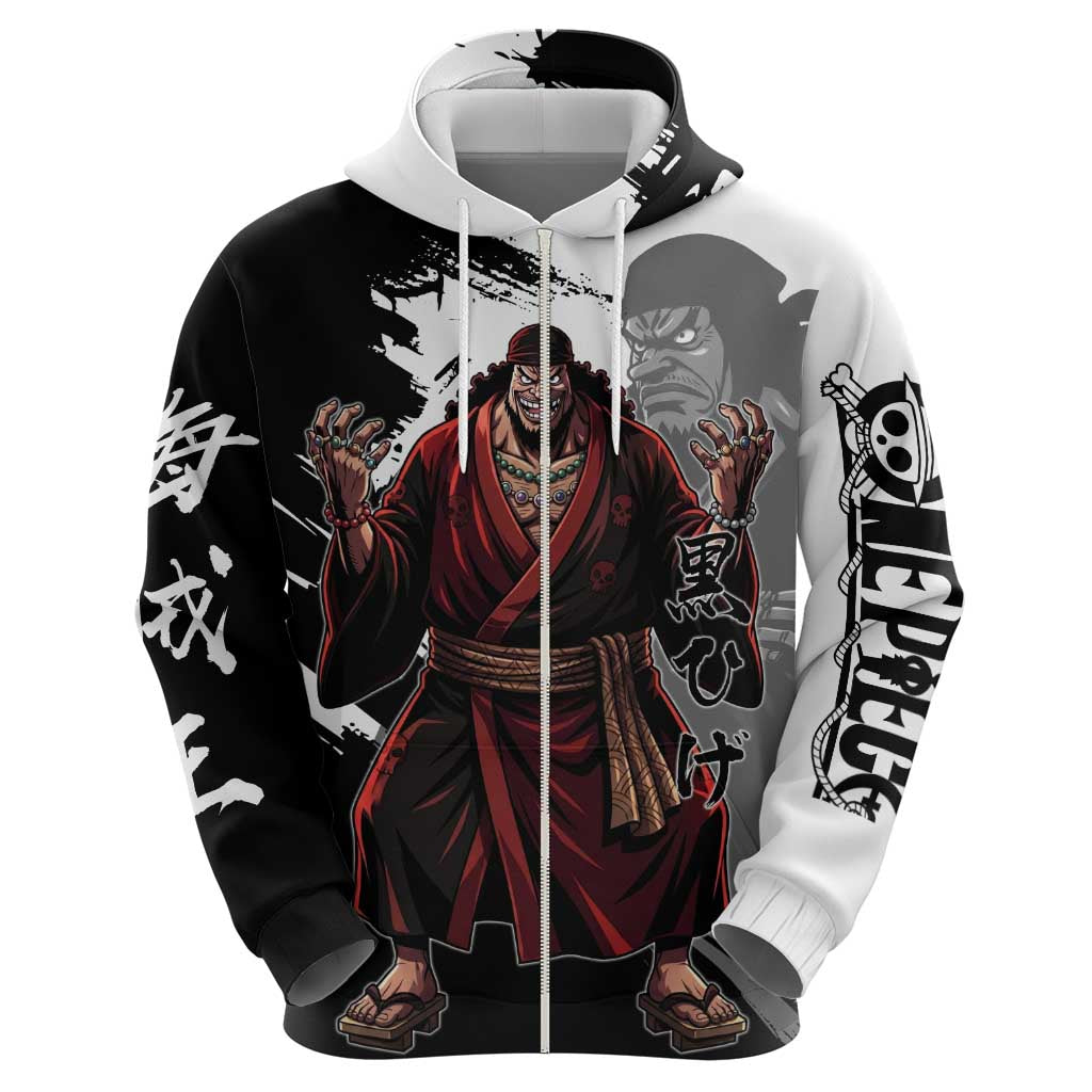 One Piece Blackbeard Hoodie Dark Emperor Ink Splash Graphic