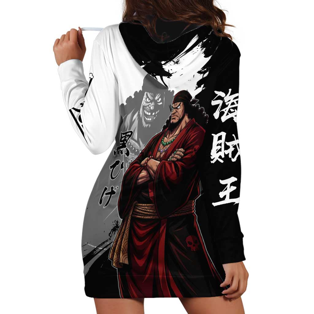 One Piece Blackbeard Hoodie Dress Dark Emperor Ink Splash Graphic