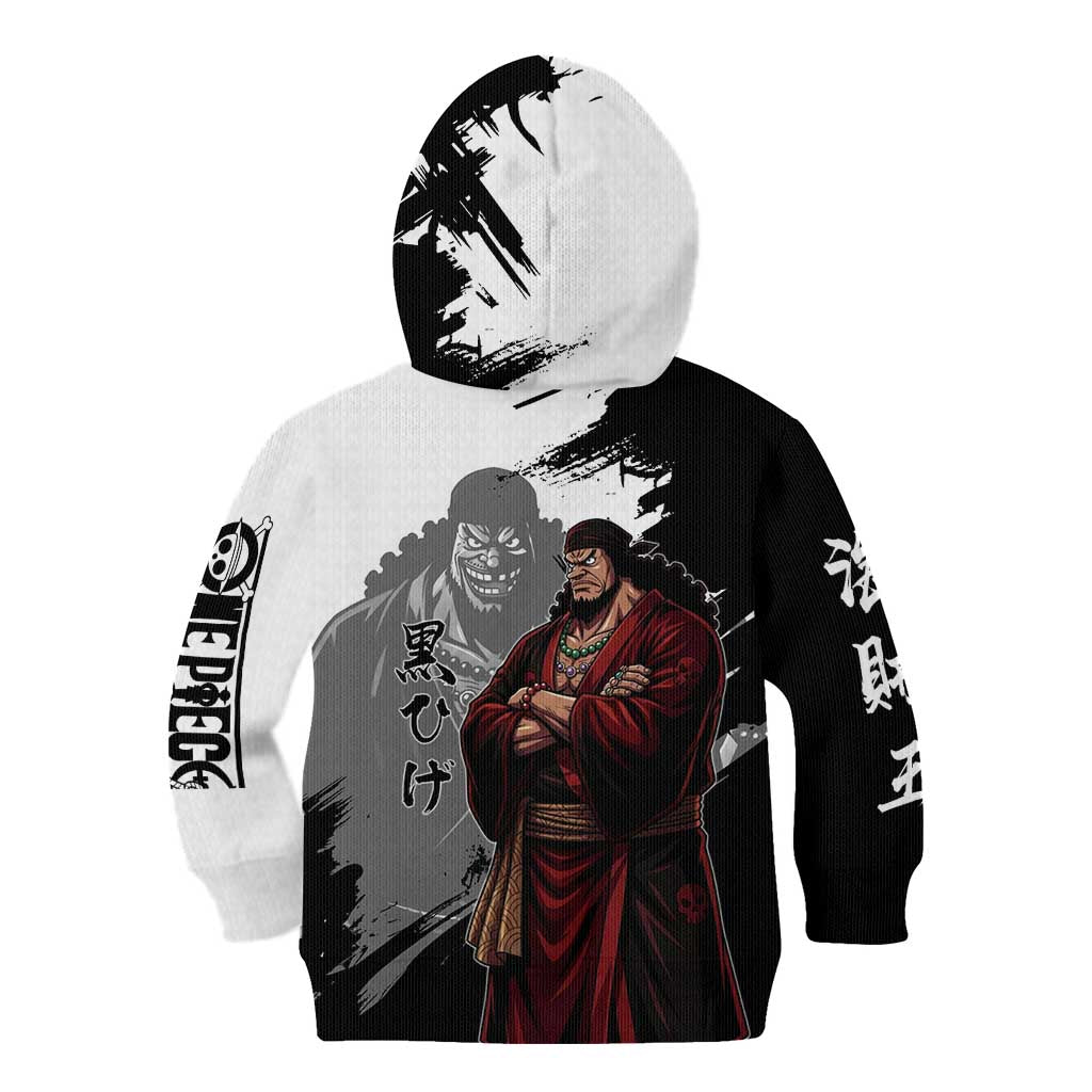 One Piece Blackbeard Kid Hoodie Dark Emperor Ink Splash Graphic