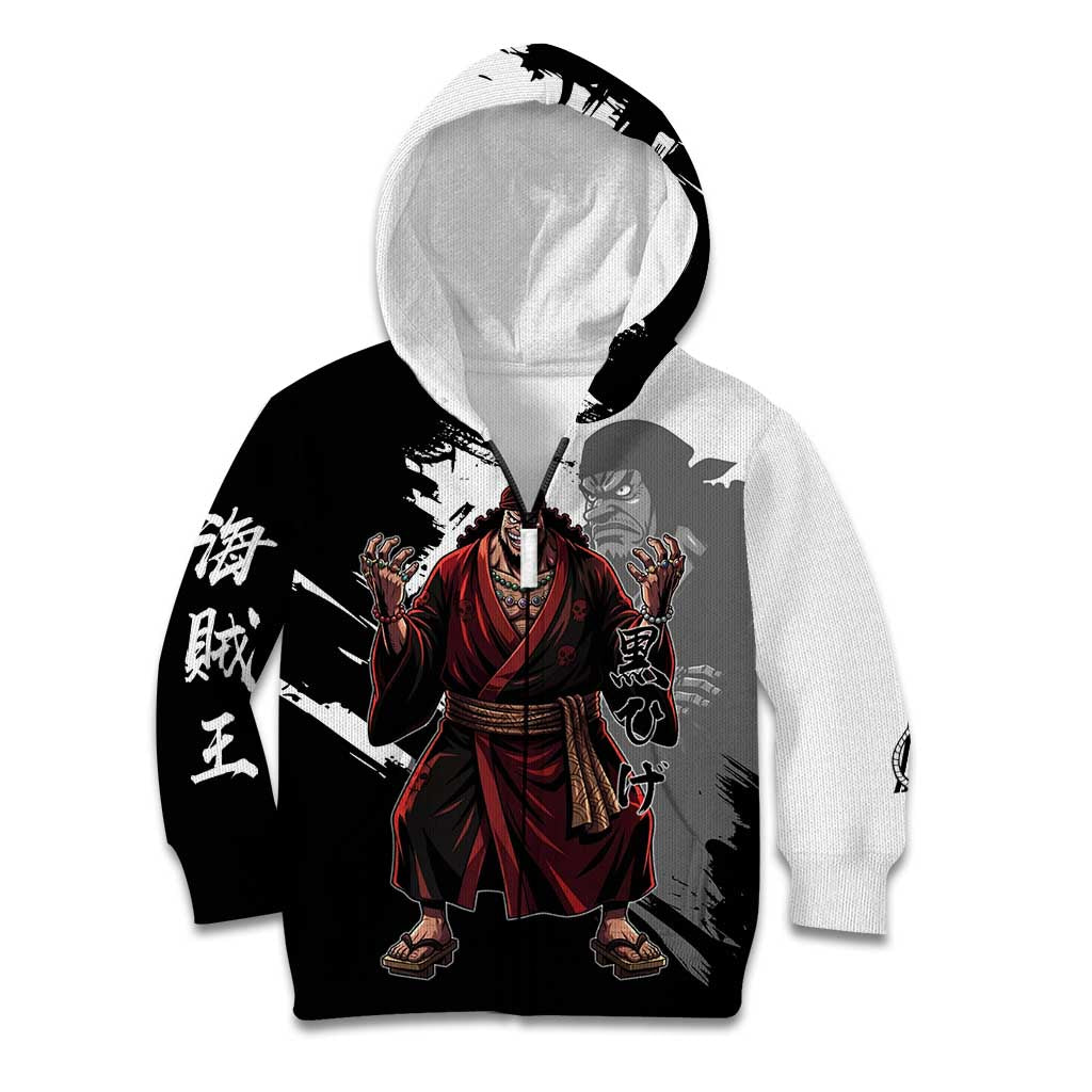 One Piece Blackbeard Kid Hoodie Dark Emperor Ink Splash Graphic