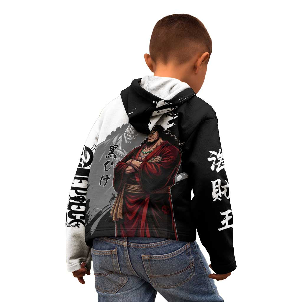 One Piece Blackbeard Kid Hoodie Dark Emperor Ink Splash Graphic