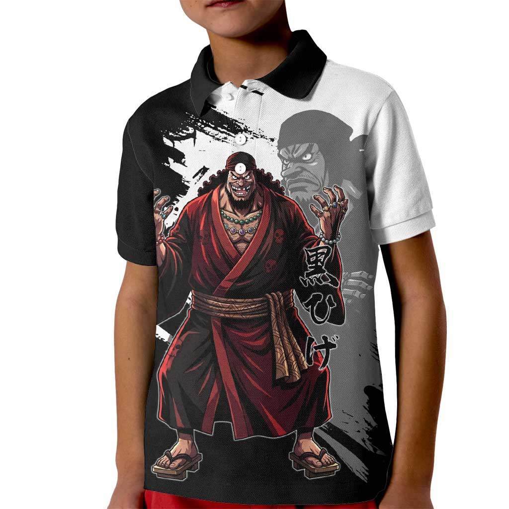 One Piece Blackbeard Kid Polo Shirt Dark Emperor Ink Splash Graphic