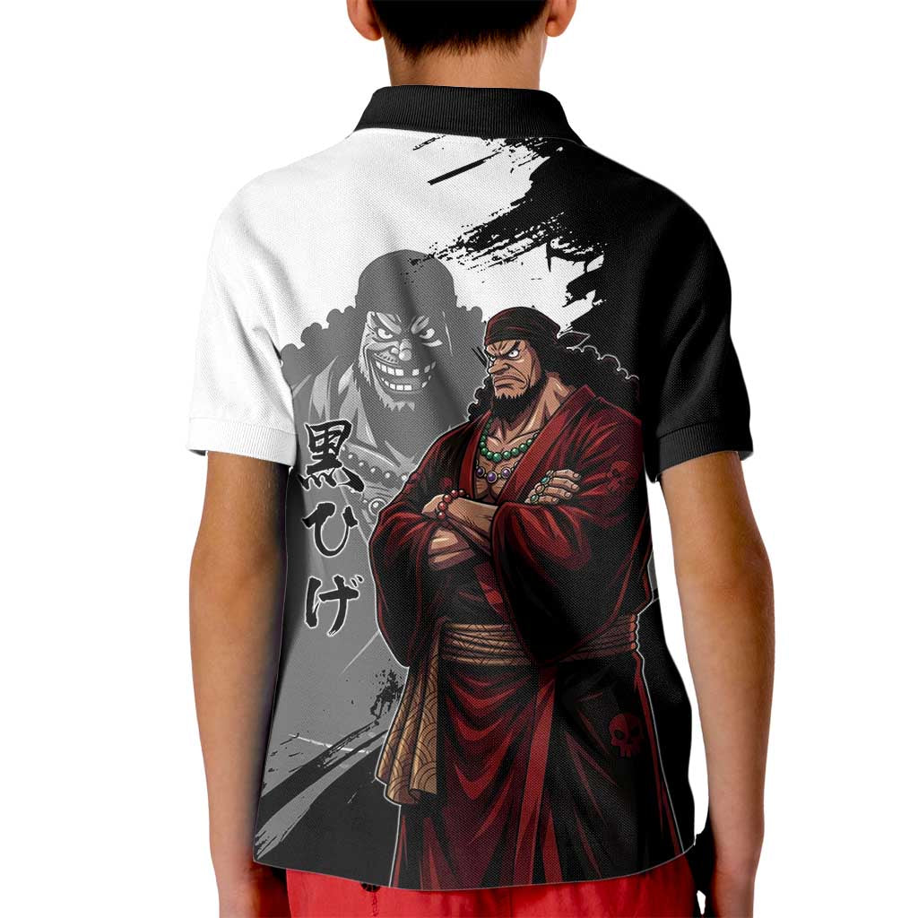 One Piece Blackbeard Kid Polo Shirt Dark Emperor Ink Splash Graphic