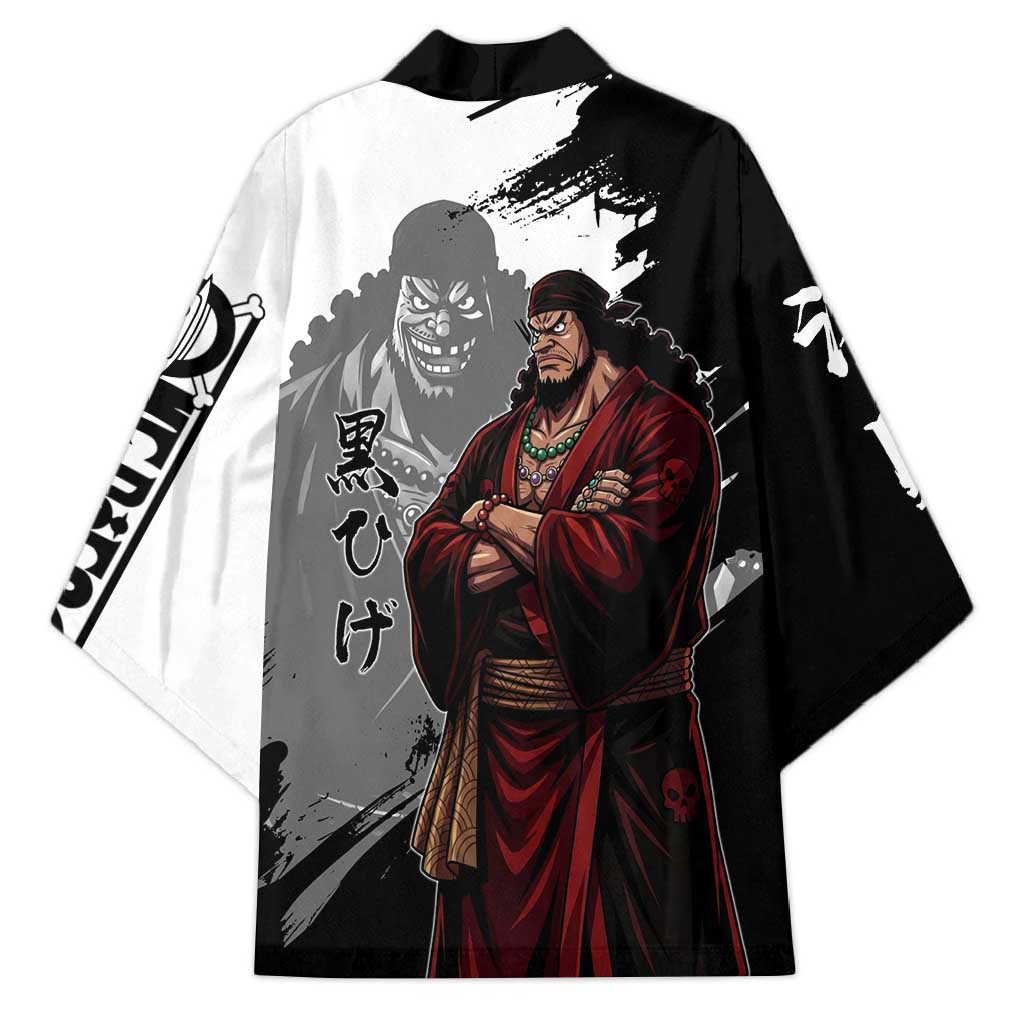One Piece Blackbeard Kimono Dark Emperor Ink Splash Graphic