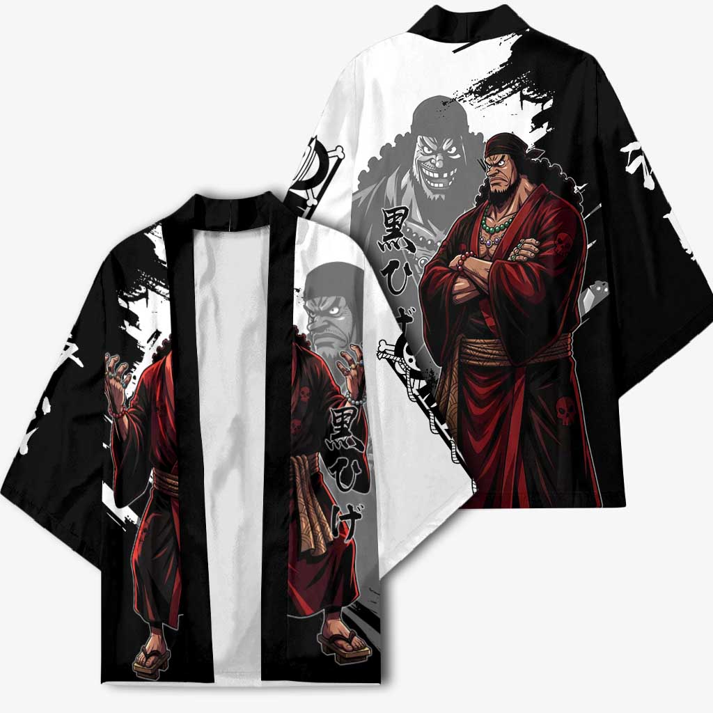 One Piece Blackbeard Kimono Dark Emperor Ink Splash Graphic