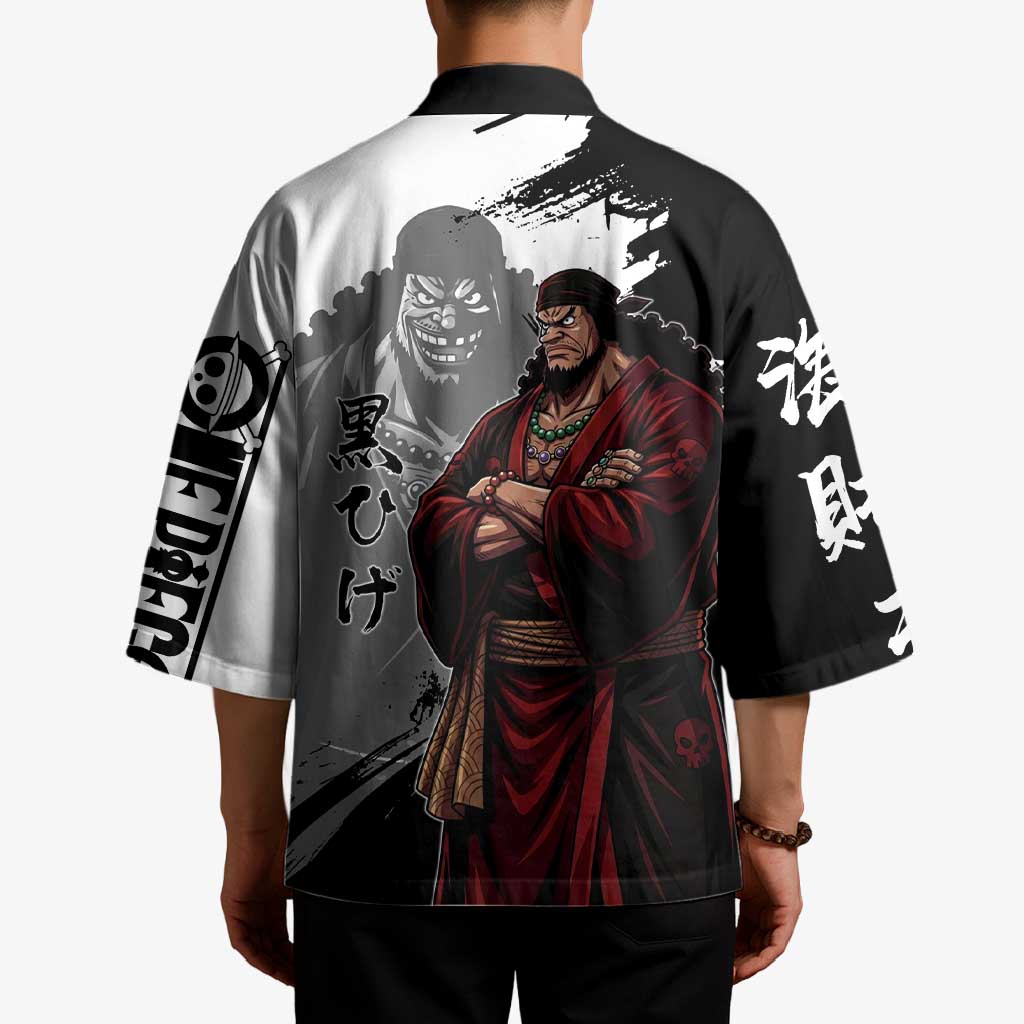 One Piece Blackbeard Kimono Dark Emperor Ink Splash Graphic