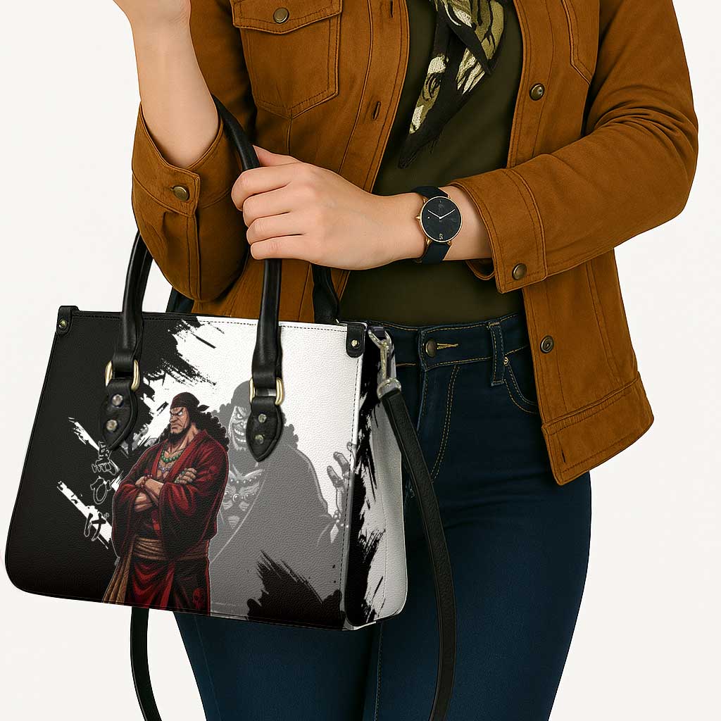 One Piece Blackbeard Leather Bag Dark Emperor Ink Splash Graphic