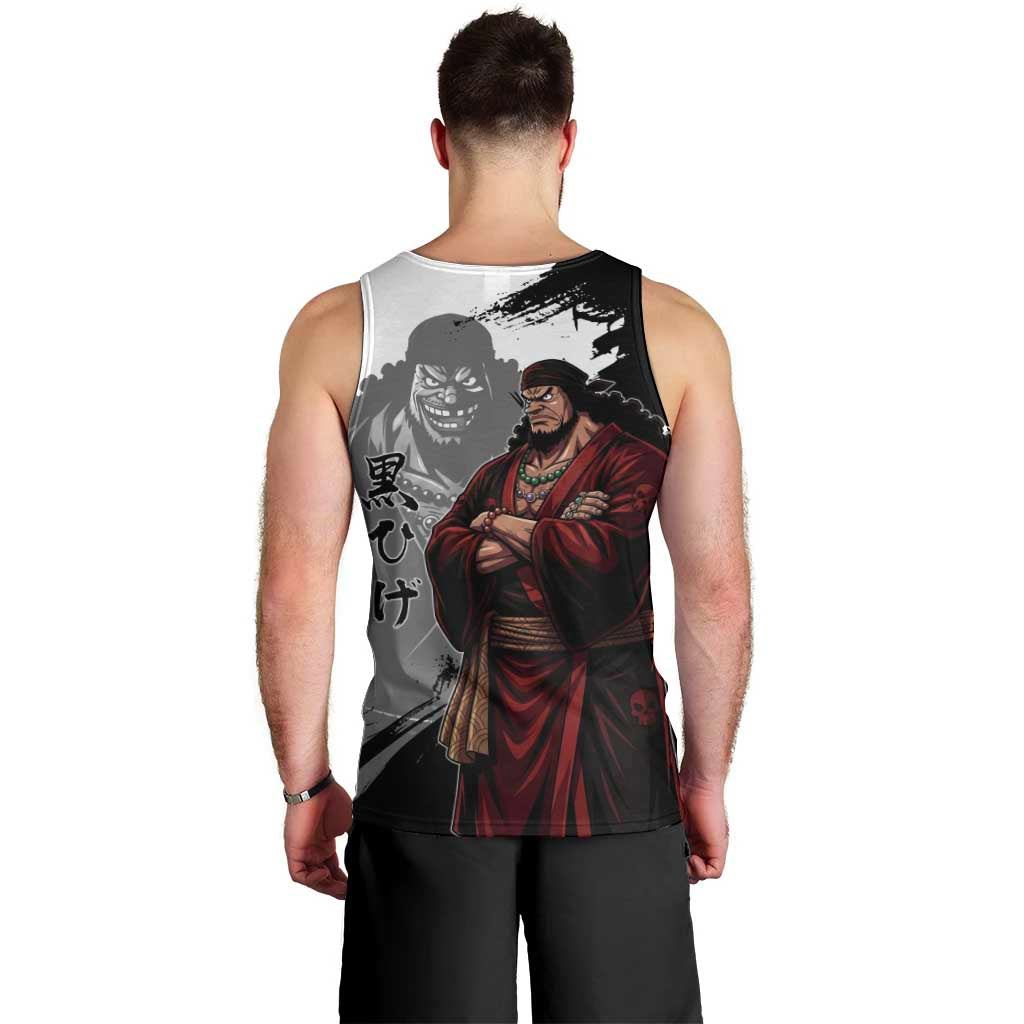 One Piece Blackbeard Men Tank Top Dark Emperor Ink Splash Graphic