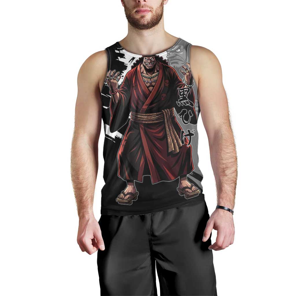 One Piece Blackbeard Men Tank Top Dark Emperor Ink Splash Graphic