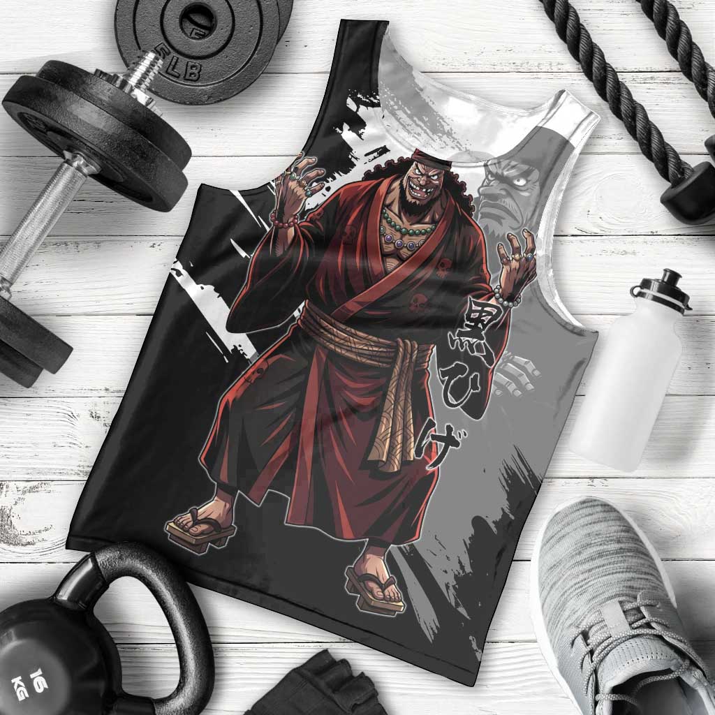 One Piece Blackbeard Men Tank Top Dark Emperor Ink Splash Graphic