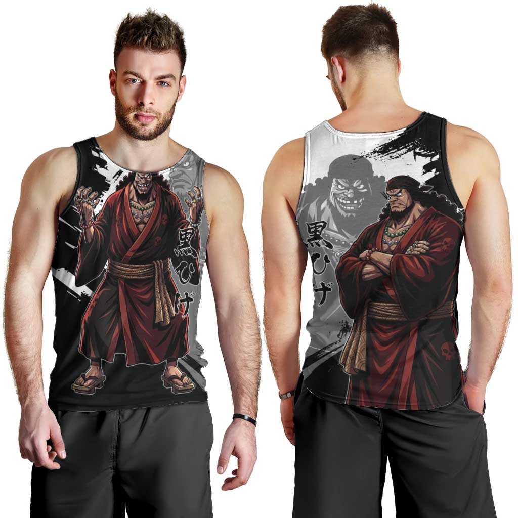 One Piece Blackbeard Men Tank Top Dark Emperor Ink Splash Graphic
