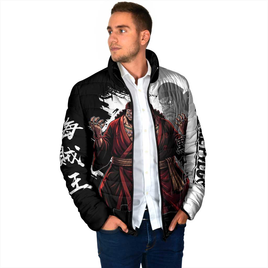 One Piece Blackbeard Padded Jacket Dark Emperor Ink Splash Graphic