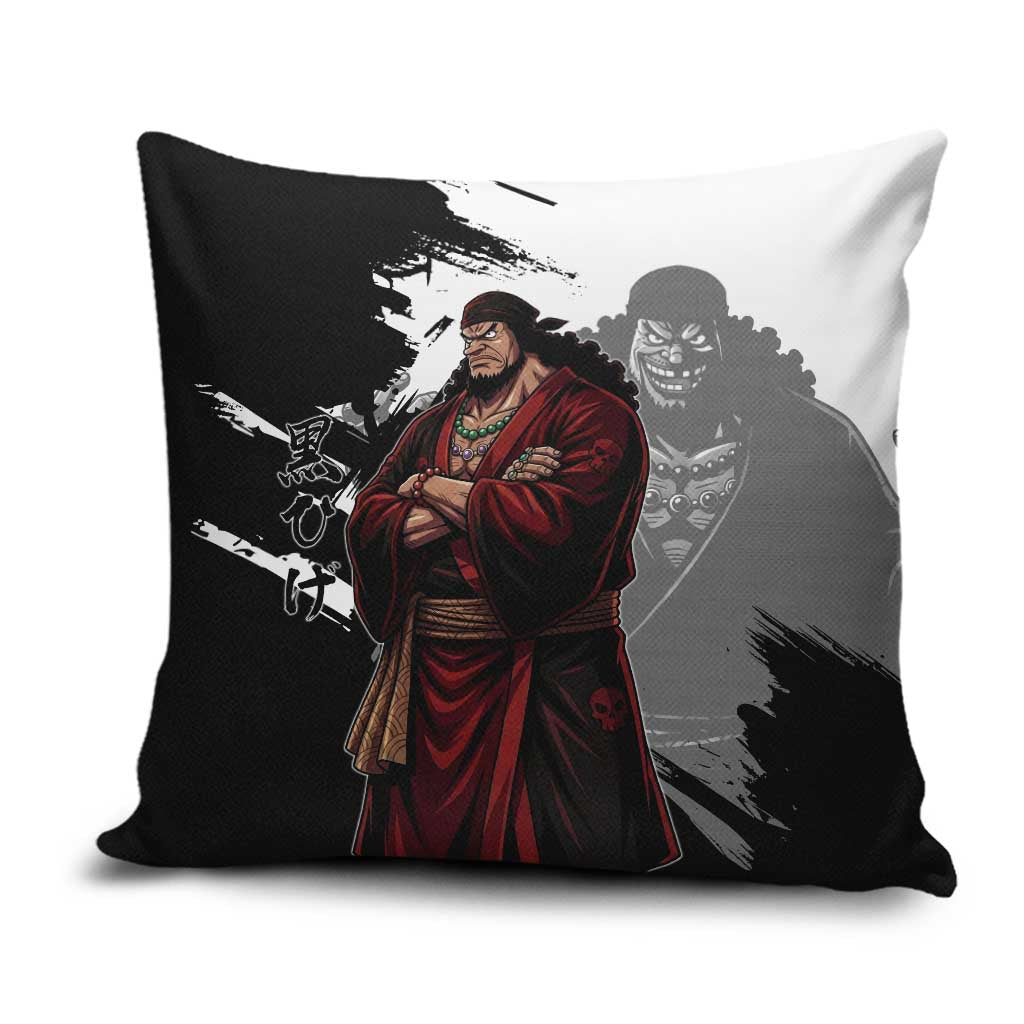 One Piece Blackbeard Pillow Cover Dark Emperor Ink Splash Graphic