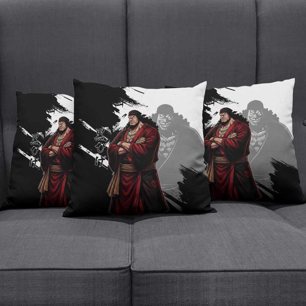One Piece Blackbeard Pillow Cover Dark Emperor Ink Splash Graphic