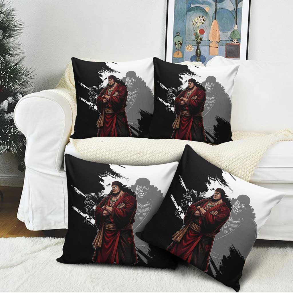 One Piece Blackbeard Pillow Cover Dark Emperor Ink Splash Graphic