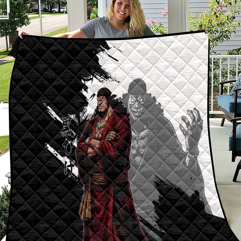 One Piece Blackbeard Quilt Dark Emperor Ink Splash Graphic