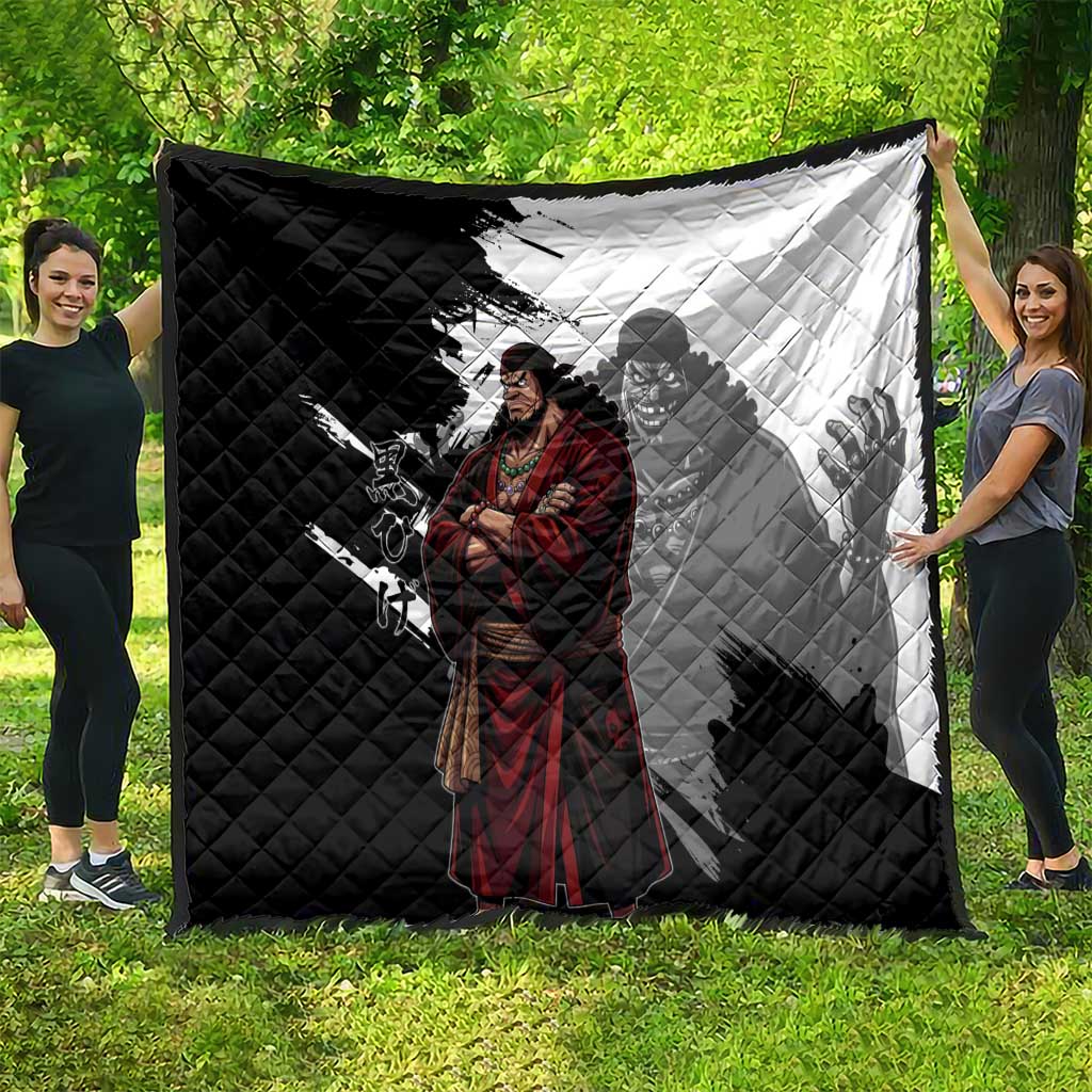 One Piece Blackbeard Quilt Dark Emperor Ink Splash Graphic
