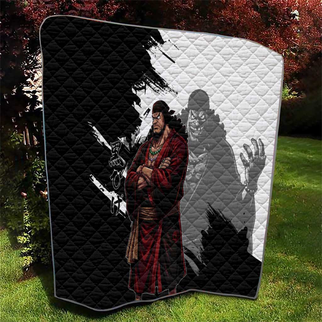 One Piece Blackbeard Quilt Dark Emperor Ink Splash Graphic
