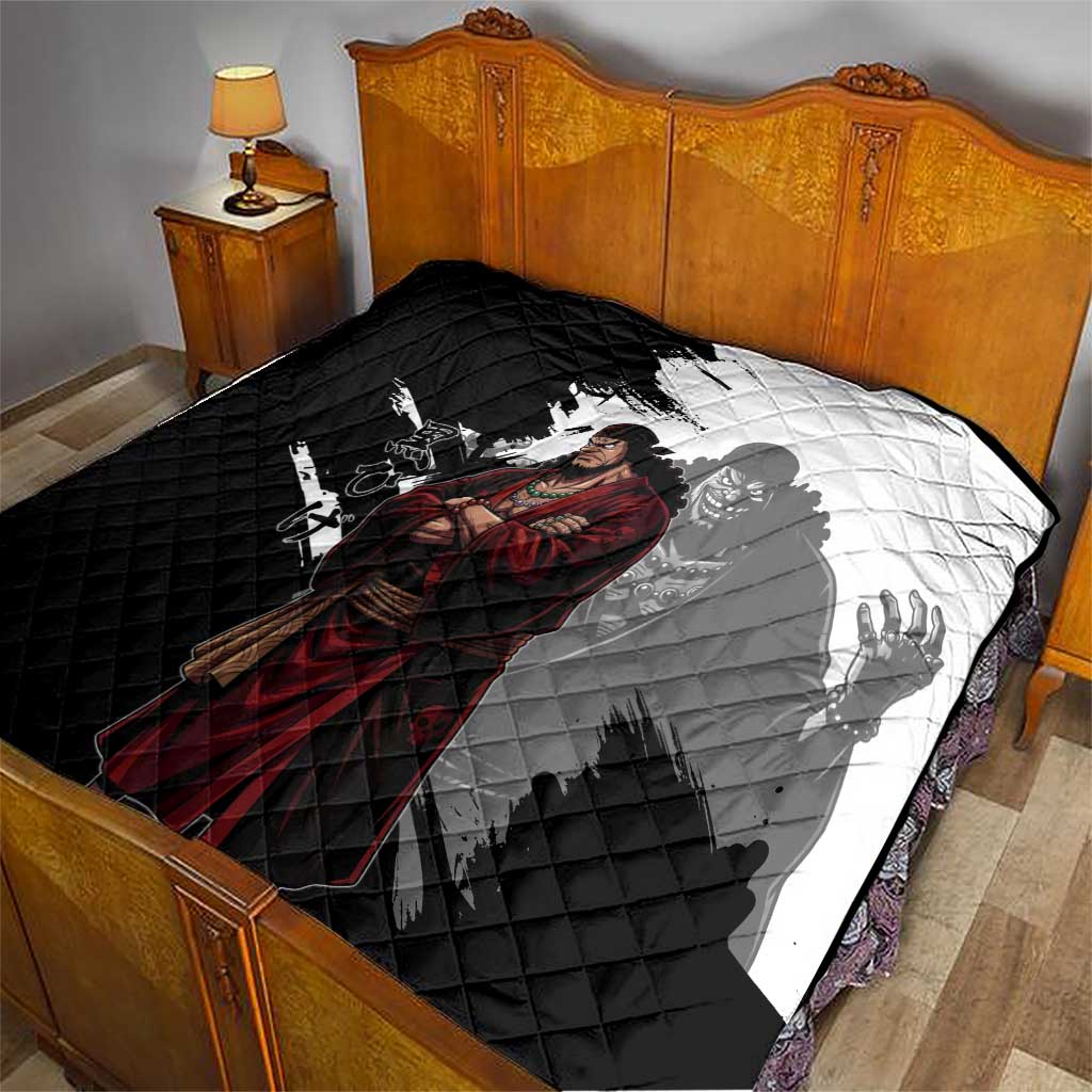 One Piece Blackbeard Quilt Dark Emperor Ink Splash Graphic