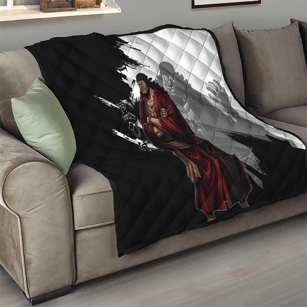 One Piece Blackbeard Quilt Dark Emperor Ink Splash Graphic