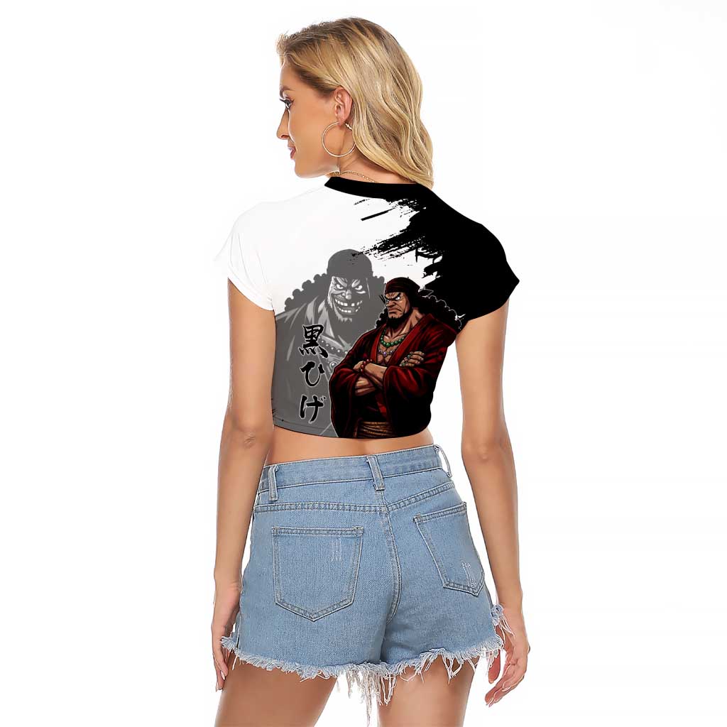 One Piece Blackbeard Raglan Cropped T Shirt Dark Emperor Ink Splash Graphic