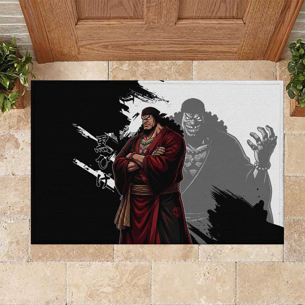 One Piece Blackbeard Rubber Doormat Dark Emperor Ink Splash Graphic