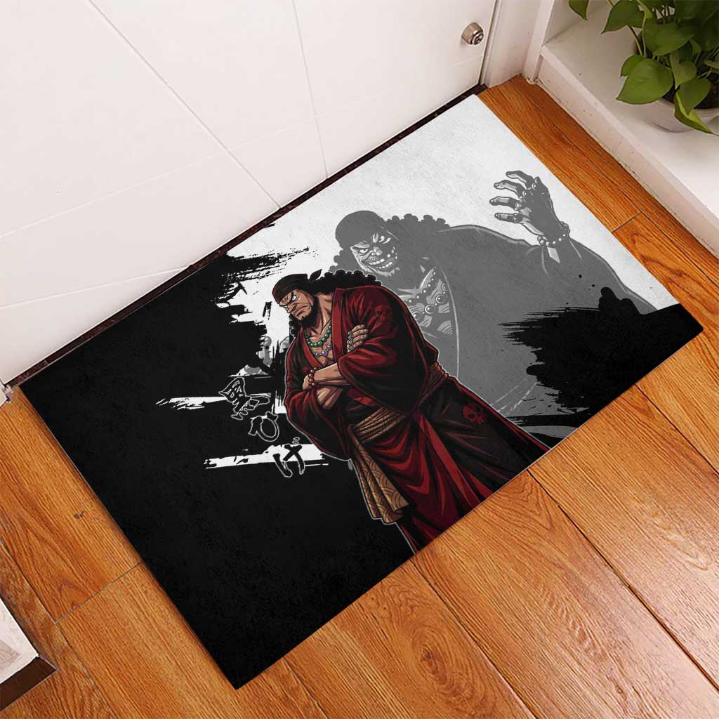 One Piece Blackbeard Rubber Doormat Dark Emperor Ink Splash Graphic