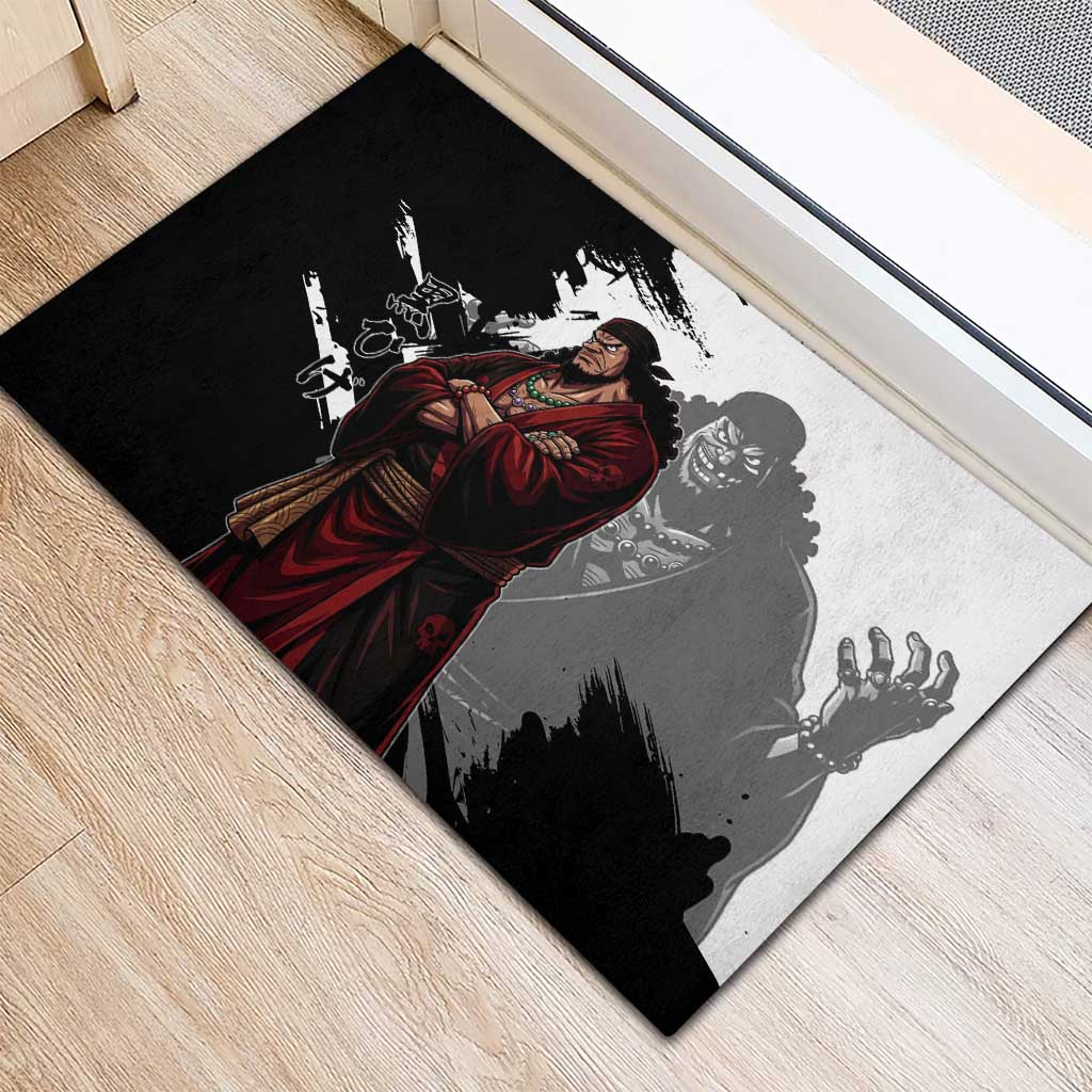One Piece Blackbeard Rubber Doormat Dark Emperor Ink Splash Graphic