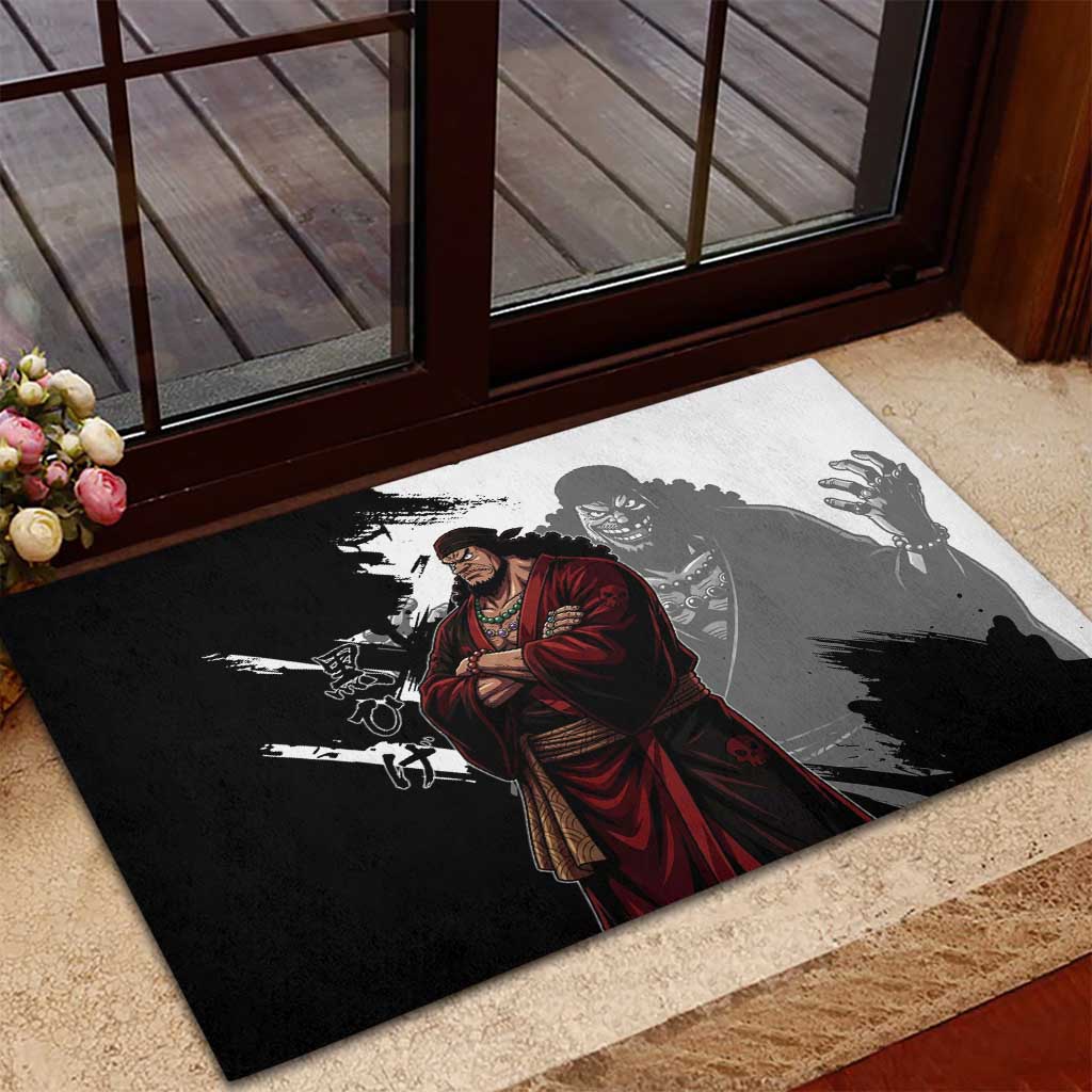 One Piece Blackbeard Rubber Doormat Dark Emperor Ink Splash Graphic