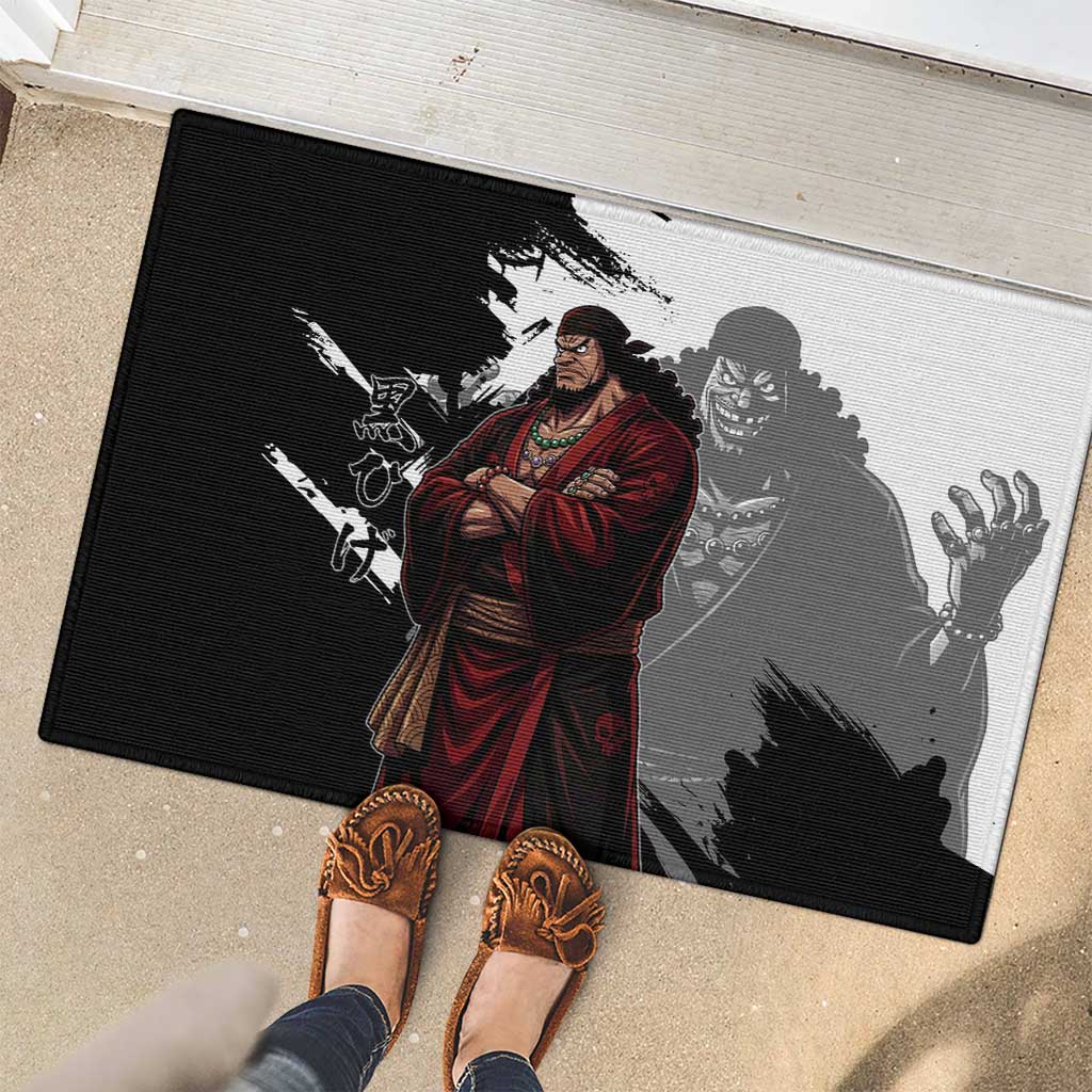 One Piece Blackbeard Rubber Doormat Dark Emperor Ink Splash Graphic