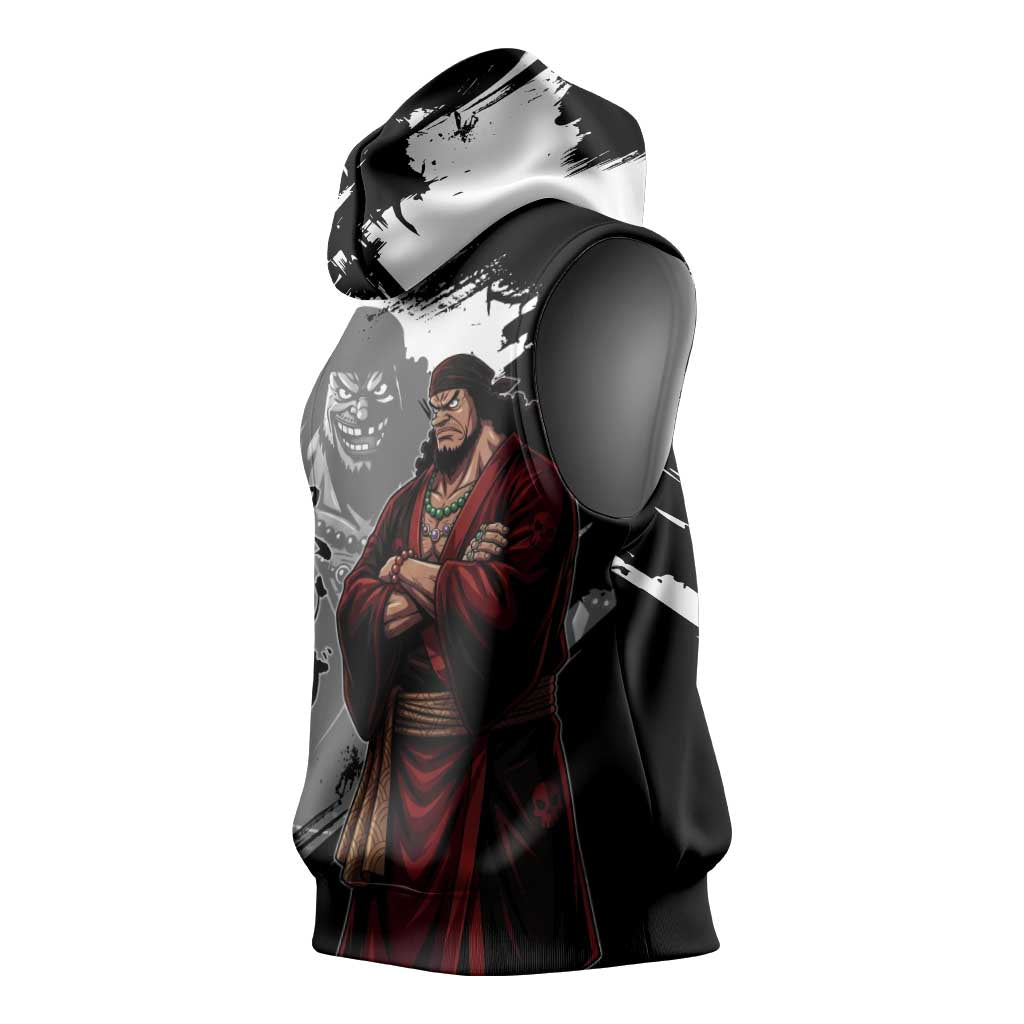 One Piece Blackbeard Sleeveless Hoodie Dark Emperor Ink Splash Graphic
