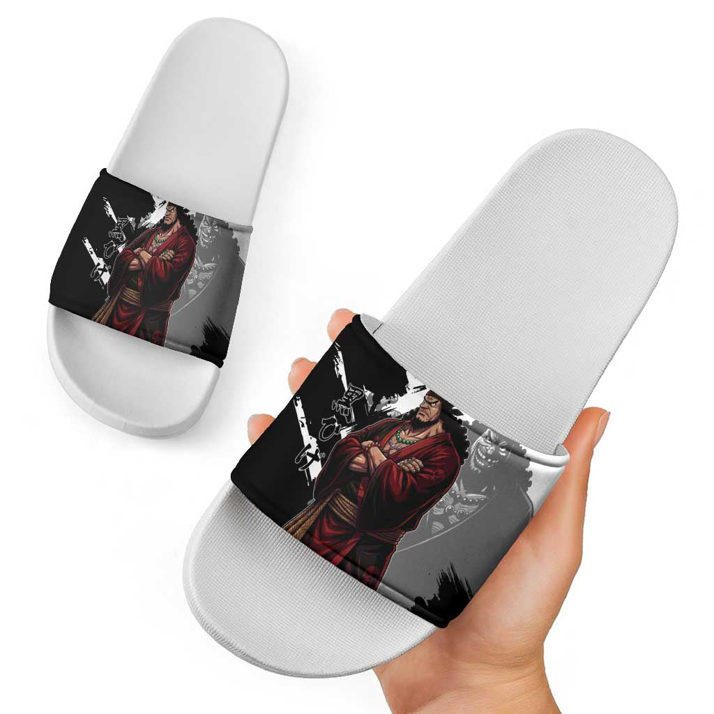 One Piece Blackbeard Slide Sandals Dark Emperor Ink Splash Graphic