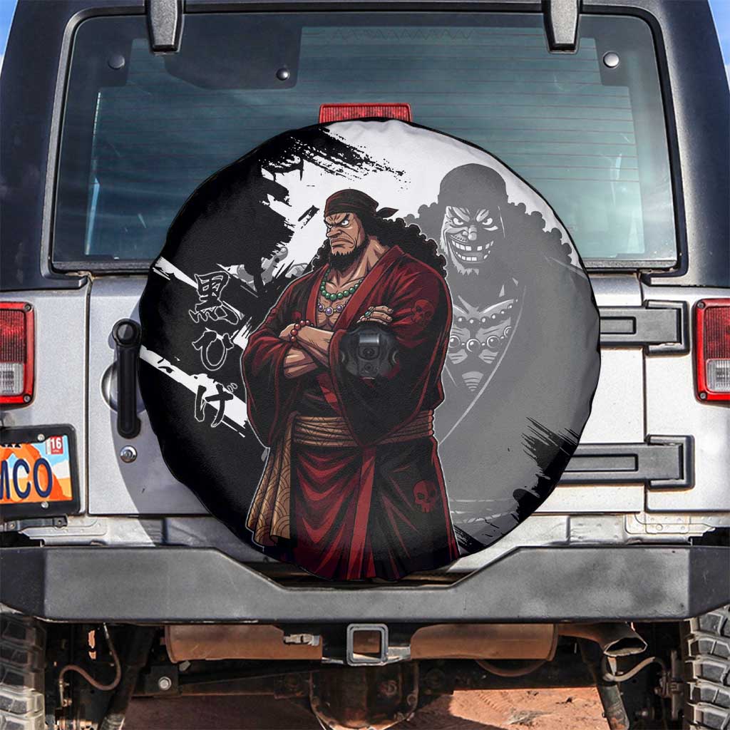One Piece Blackbeard Spare Tire Cover Dark Emperor Ink Splash Graphic