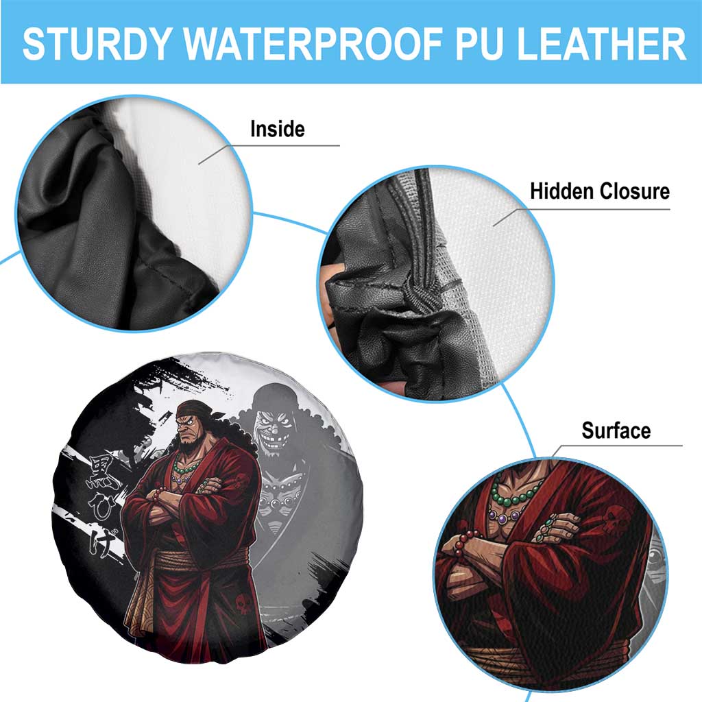 One Piece Blackbeard Spare Tire Cover Dark Emperor Ink Splash Graphic